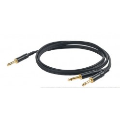 PROEL STAGE CHLP210LU15 CHALLENGE Series kabel wtyk Jack 6.3 stereo - 2x wtyk Jack 6.3 mono, dł. 1.5m